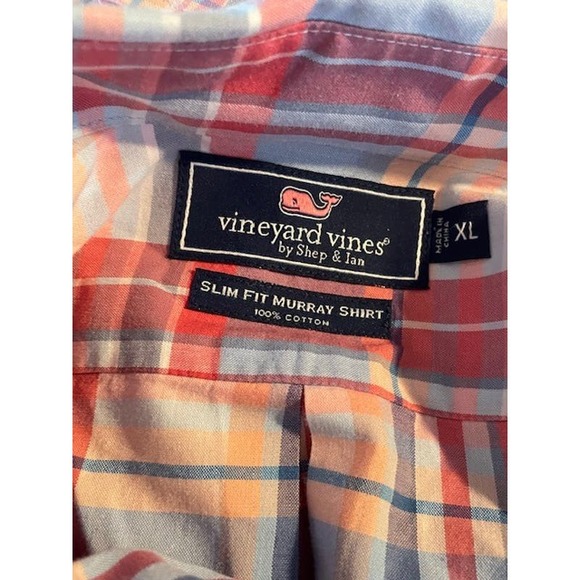 Vineyard Vines Men XL Slim Fit Murray 100% Cotton Plaid - Picture 4 of 5